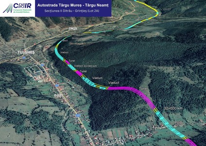 Ministrul Transporturilor anunţă că a dat startul oficial proiectării celui mai lung lot al Autostrăzii Unirii – A8, tronsonul Ditrău–Grinţieş (lot 2A), care străbate munţii în judeţele Harghita şi Neamţ